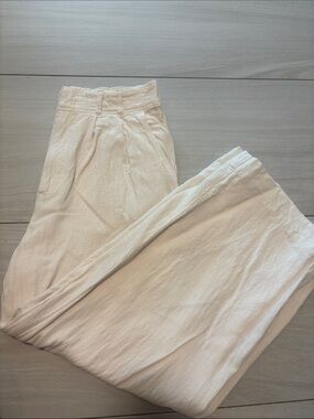 Z Supply Lightweight Cream Wide-Leg Trousers
